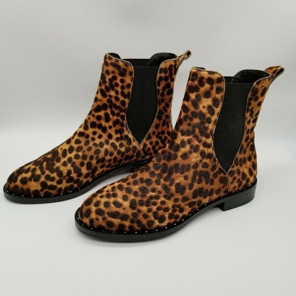 Rebecca Minkoff Sabeen Too Genuine Calf Hair Chelsea Boots Women Brown 6.5 - Picture 3 of 7
